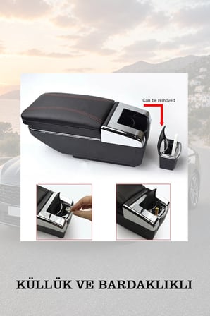ford connect 2011 uyumlu kol dayama küllüklü siyah renk lüks tip bardaklıklı
