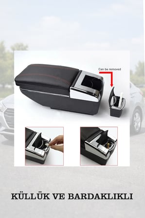 hyundai accent admire 2004 uyumlu lüks tip kol dayama küllüklü bardaklıklı siyah renk