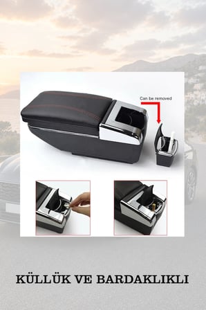 renault megane 2 2004 uyumlu kol dayama lüks tip bardaklıklı siyah renk küllüklü