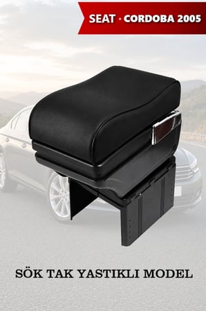 seat cordoba 2005 uyumlu küllüklü siyah renk lüks tip bardaklıklı kol dayama