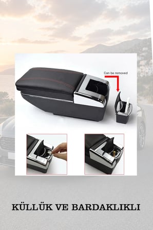 toyota yaris 2009 uyumlu kol dayama lüks tip bardaklıklı küllüklü siyah renk