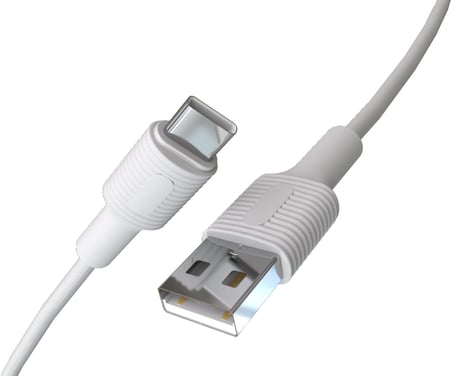 Coral USB A-C Hızlı Şarj Kablosu (Beyaz + Beyaz Uç) (120 CM)