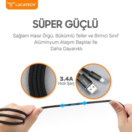 USB Type-C Hızlı Şarj Kablosu