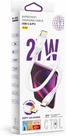 İphone İle Uyumlu Type-C to Lightning 27W Hızlı Data | Şarj Kablosu