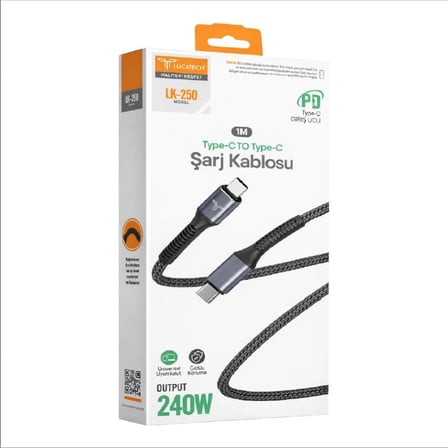 Type C to Type C Ultra Dayanıklı Hızlı Şarj Kablosu