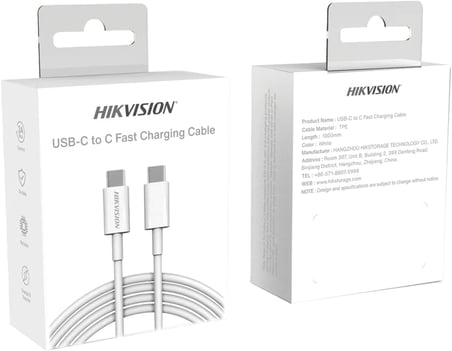 HS-HUB-CBC2C USB-C to USB-C Hızlı Şarj ve Veri Kablosu (60W, 1M) - Beyaz