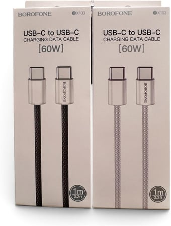 STORE USB-C to USB-C 2 Adet Hızlı Şarj Kablosu Type-C 60W PD, 1m Örgülü Şarj Kablosu USB-C Cihazlarla Uyumlu - ST