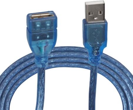 Şeffaf/Mavi̇ 5 Metre USB 2.0 Uzatma Kablosu