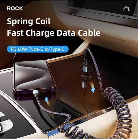 60W Type-C to Type-C, 1.5m, 3A, Örgü Şarj ve Data Kablosu, Siyah