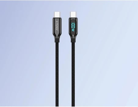 X-PowerDigi 5A 100W 120 Cm Type-C To Type-C Dijital Ekranlı Hızlı Şarj/Data Kablosu