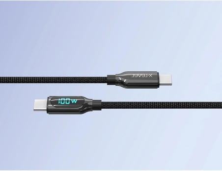 X-PowerDigi 5A 100W 120 Cm Type-C To Type-C Dijital Ekranlı Hızlı Şarj/Data Kablosu