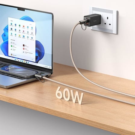 Ca-6831 Çok Işlevli Çapraz Boyun Askili Kablosu 1.2 M 60 W Type-C To Type-C Haki