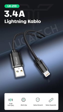 USB Lightning Hızlı Şarj Kablosu