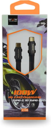 Type - C to Type C Hızlı Şarj ve Data Kablo iPhone 15 Uyumlu 100 Watt USB-C to USB-C Uyumlu 1 Metre Şarj Kablosu X198 (100W - Siyah)