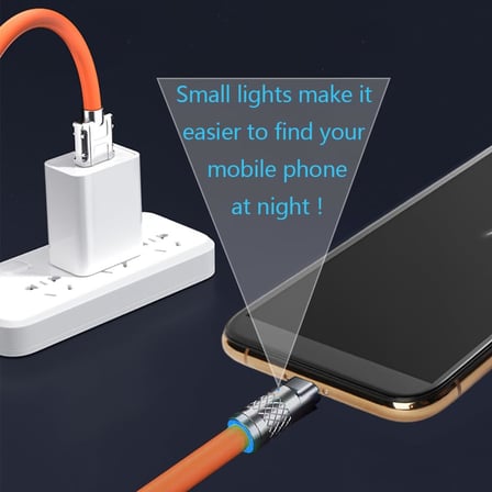 Tombul Şarj Kablosu, USB Kablosu, Yıldırım Konnektörlü Hızlı Şarj Kablosu, Dolaşmaz, Turuncu, i-Phone 14 13 12 11 Pro ve Daha Fazlası (3,3 ft) ile uyumlu
