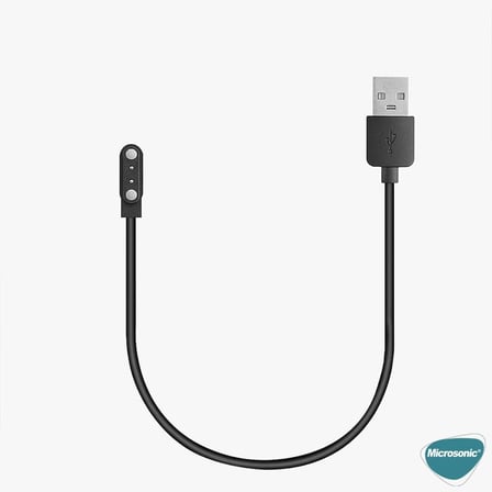 Haylou Solar LS05 için Manyetik USB Şarj Kablosu Siyah [Solar LS05 ile Uyumlu Şarj Kablosu - Siyah]