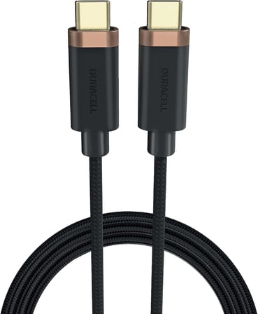 1m Usb-C To Usb-C Örgülü Şarj Kablosu - Siyah