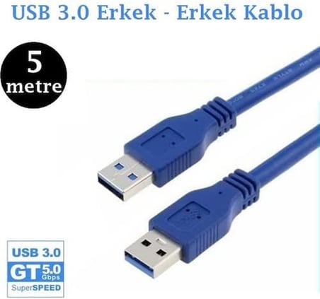 5 metre erkek erkek usb 3.0 kablo 5 metre usb 3.0 kablo erkek erkek usb 3.0 kablo