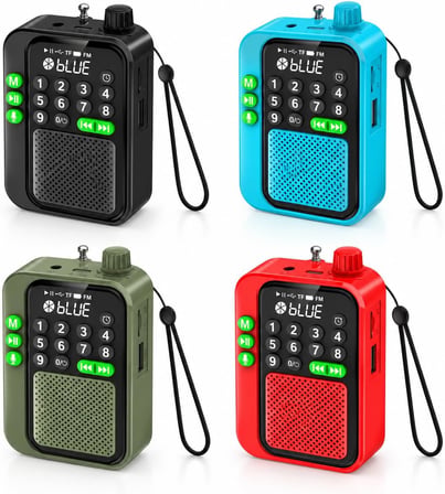 C9 Bluetooth Şarjlı Radyo USB & TF Kart Okuyucu Deprem Çantasına Uygun FM Radyo, Haki