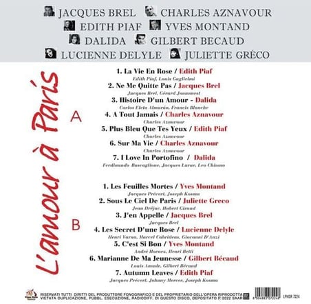 Various Artists L'amour Paris Plak