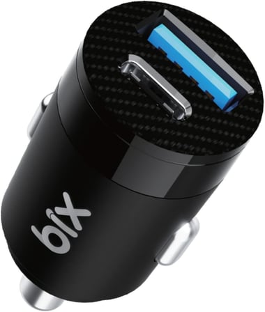BXAC65C 65W PD Type-C & 18W USB-A Girişli Çift Portlu Hızlı Şarj Özellikli Araç İçi Şarj Cihazı Siyah