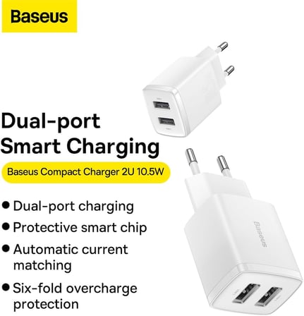 Compact 10.5W Şarj Cihazı Beyaz