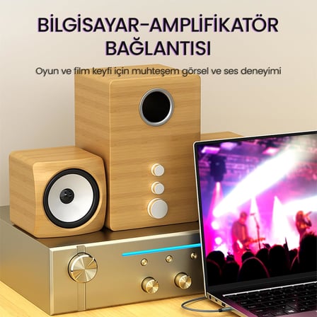 3.5mm Jack TRS Hi-Fi Örgülü AUX Ses Kablosu 3 Metre