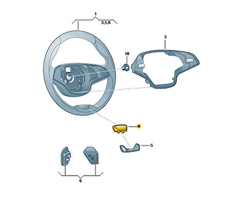 Skoda Direksiyon Simidi Blendajı Kapağı Siyah