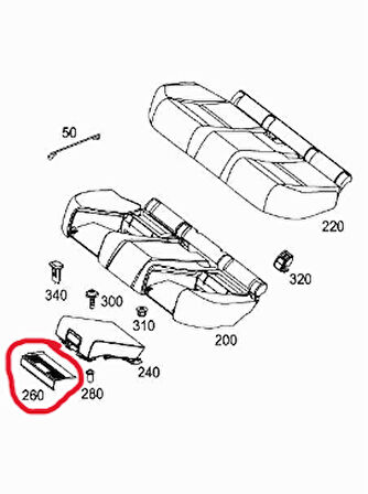 Mercedes W205 W213 Ayak Dayama Plastiği Siyah