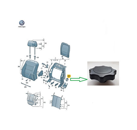 Bora Koltuk Ayar Kolu (Bel Şişirme) 1J0881671G