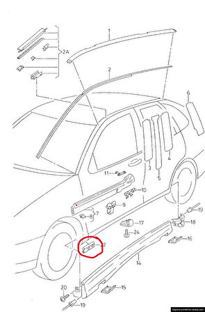 Seat Ibiza Cordoba 93-02 Toledo 92-99 Etek Braketi 1l0853913