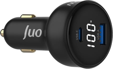100W Led Ekranlı Type-C + USB-A Araç Şarj Aleti iPhone & Android & Notebook Araç içi Şarj Cihazı