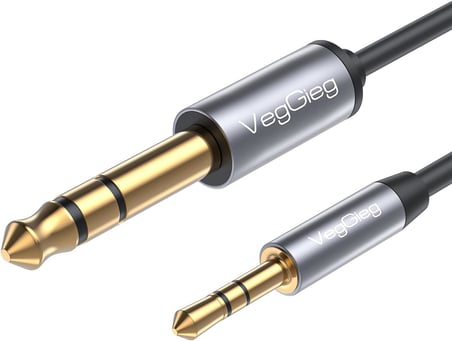 3.5mm to 6.35mm Stereo TRS Enstrüman Amfi Aux Ses Kablosu