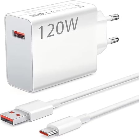 120W Watt Turbo Ultra Hızlı Şarj Aleti Seti Usb- Type-C Kablo ve Adaptör Şarj Seti Tüm Telefonlarla Uyumlu Şarj Aleti Seti Şarj Başlığı Şarj Kablosu Şarj Adaptörü