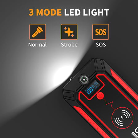 Jstar 4 24000 mAh 2500A Jump Starter Taşınabilir Akü Takviye Cihazı (Kablosuz Şarj + Pusula + Çanta + Led lamba + Powerbank)