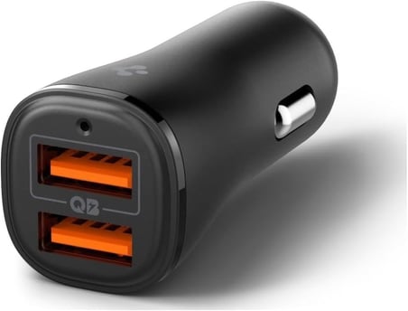 30W USB-A 2 Port Araç içi Hızlı Şarj Aleti 18W + 12W Akım Korumalı Güç Adaptörü Çakmaklık iPhone & Android & iPad Type-C PD EV302 - ACP08700