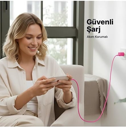 Special COLLECTION SmartCharger Pro GAN 20W PD Seyahat Hızlı Şarj Aleti + USB-C - USB-C 3A Kablo 1.2m 2SCG20CN (3 yıl garantili) (Neon Pembe)