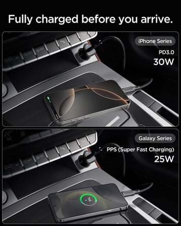 30W USB-C Araç içi Hızlı Şarj Aleti PPS Desteği Akım Korumalı Güç Adaptörü Çakmaklık iPhone & Android & iPad Type-C PD 3.0 EV301 - ACP08699