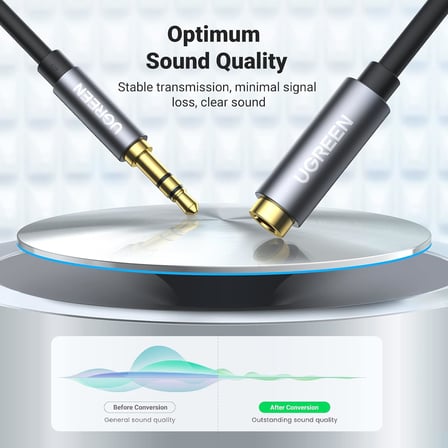 3.5 mm Jack Ses Aux Uzatma Kablosu, Siyah 5 Metre