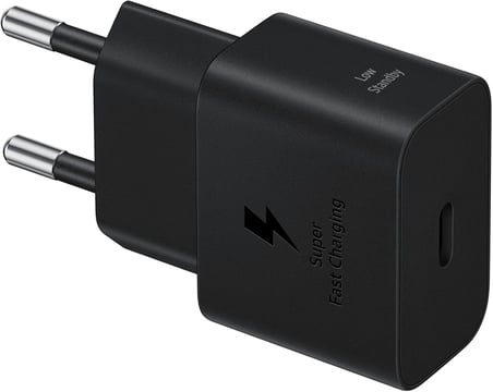 Hızlı şarj cihazı, USB-C, 25 W veri kablosuz, siyah