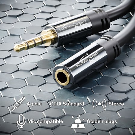 Kırılmaz metal gövdeli kulaklık 3,5mm uzatma kablosu – 2m