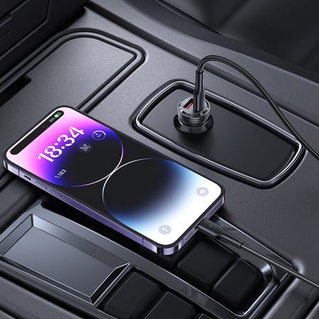 Transparent 45W PD/QC Type C ve USB Çıkış Ultra Hızlı Mini Araç şarj Cihazı L35