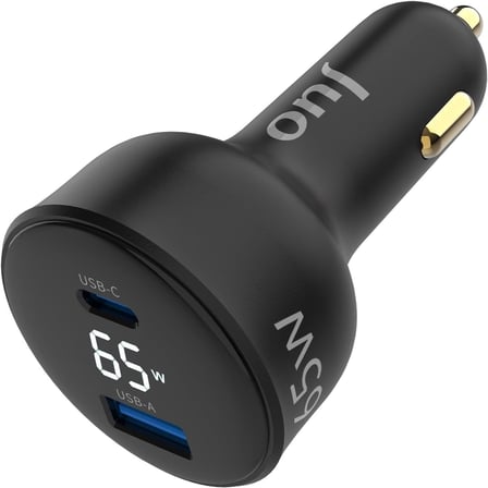 65W Led Ekranlı Type-C + USB-A Araç Şarj Aleti iPhone & Android & Notebook Araç içi Şarj Cihazı