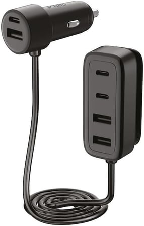 SmartCharger 6sı 1 Arada PD 90W Araç Hızlı Şarj Aleti 3 USB-C+3 USB-A
