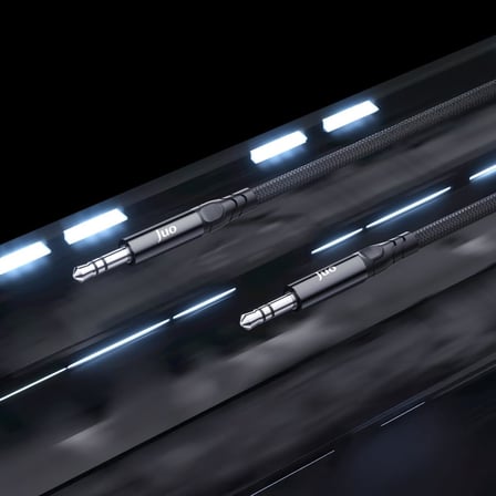 Stereo 3.5mm TRS Jack Örgülü Aux Ses Kablosu 1 Metre