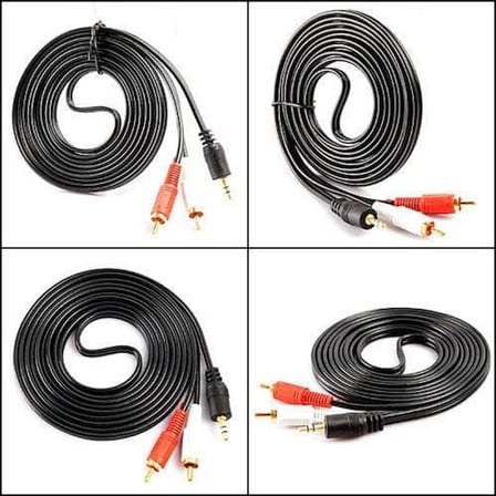 4654 3.5mm Stereo To 2 Rca Aux Tos Ses Kulaklık Kablosu, 1.5 m