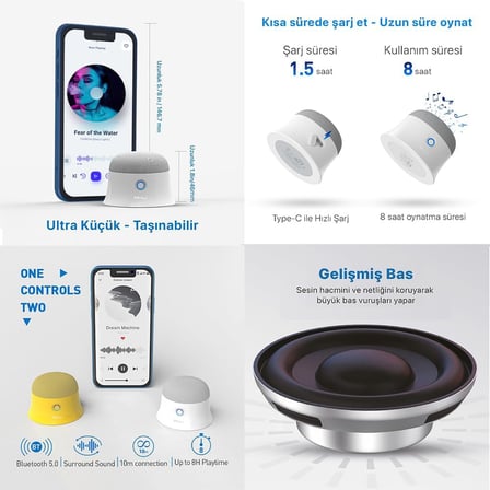 Mag-Soundmate MagSafe Uyumlu Mini Taşınabilir Bluetooth Hoparlör Beyaz