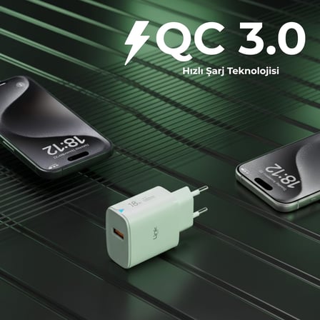 C304 18W QC3.0 USB Şarj Adaptörü Beyaz