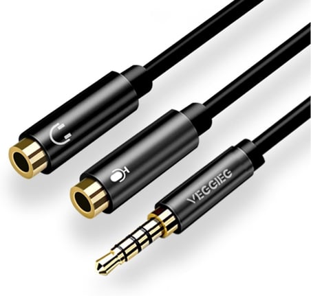3.5mm Kulaklık ve Mikrofon Birleştirici Y Kablo