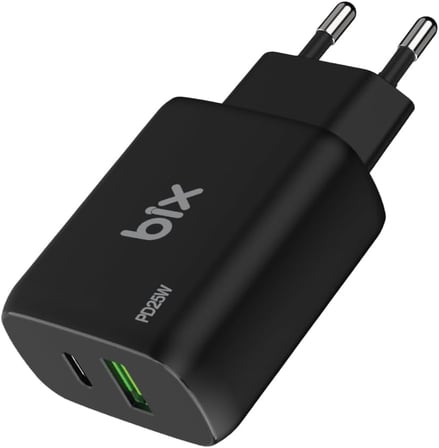 ZH-2U41T 25W PD 3.0 Type-C & USB-A Çift Bağlantı Noktalı Hızlı Şarj Adaptörü Siyah, Huawei, iPhone 15/14/13/12/Pro Max, iPad Air/Pro ve Daha Fazlası ile Uyumlu